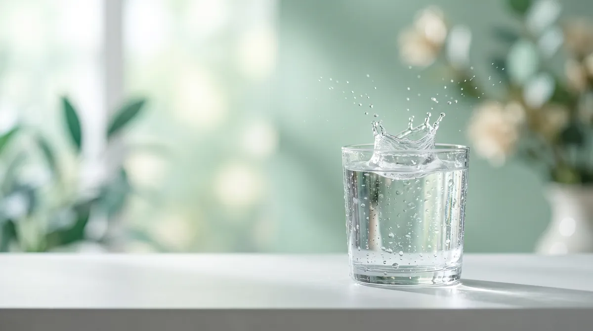 Verre d'eau fraîche, hydratation